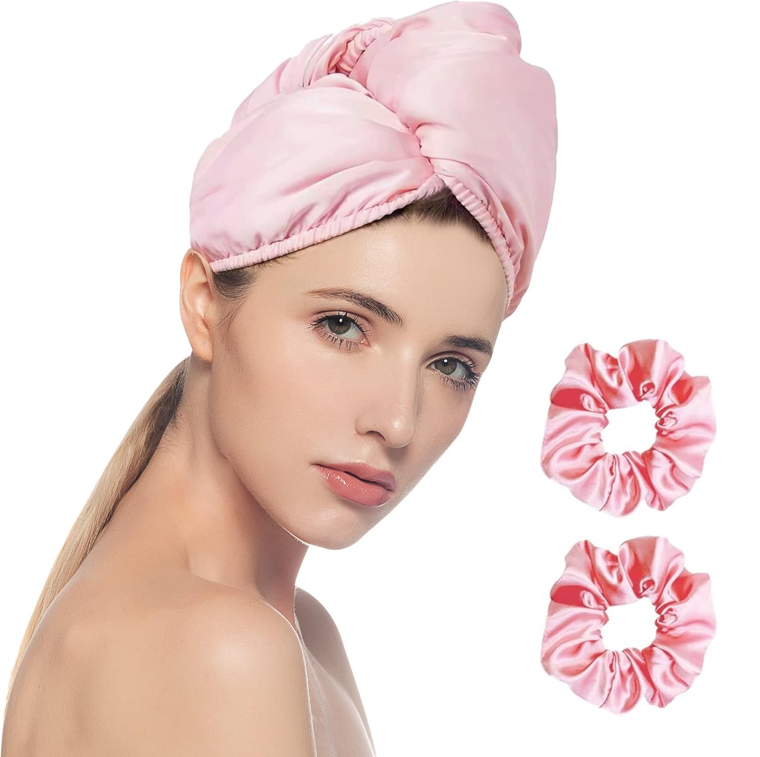 heyep silkBeanie/lBall silk/巾着/ヘアゴム Amazon.com: Chloven Satin Hair Towel Wrap - Satin Silk Hair Wrap