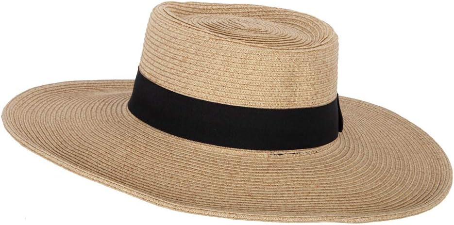 Women's Paper Braid Large Brim Gambler Style Dressy Sun Hat - Image 2