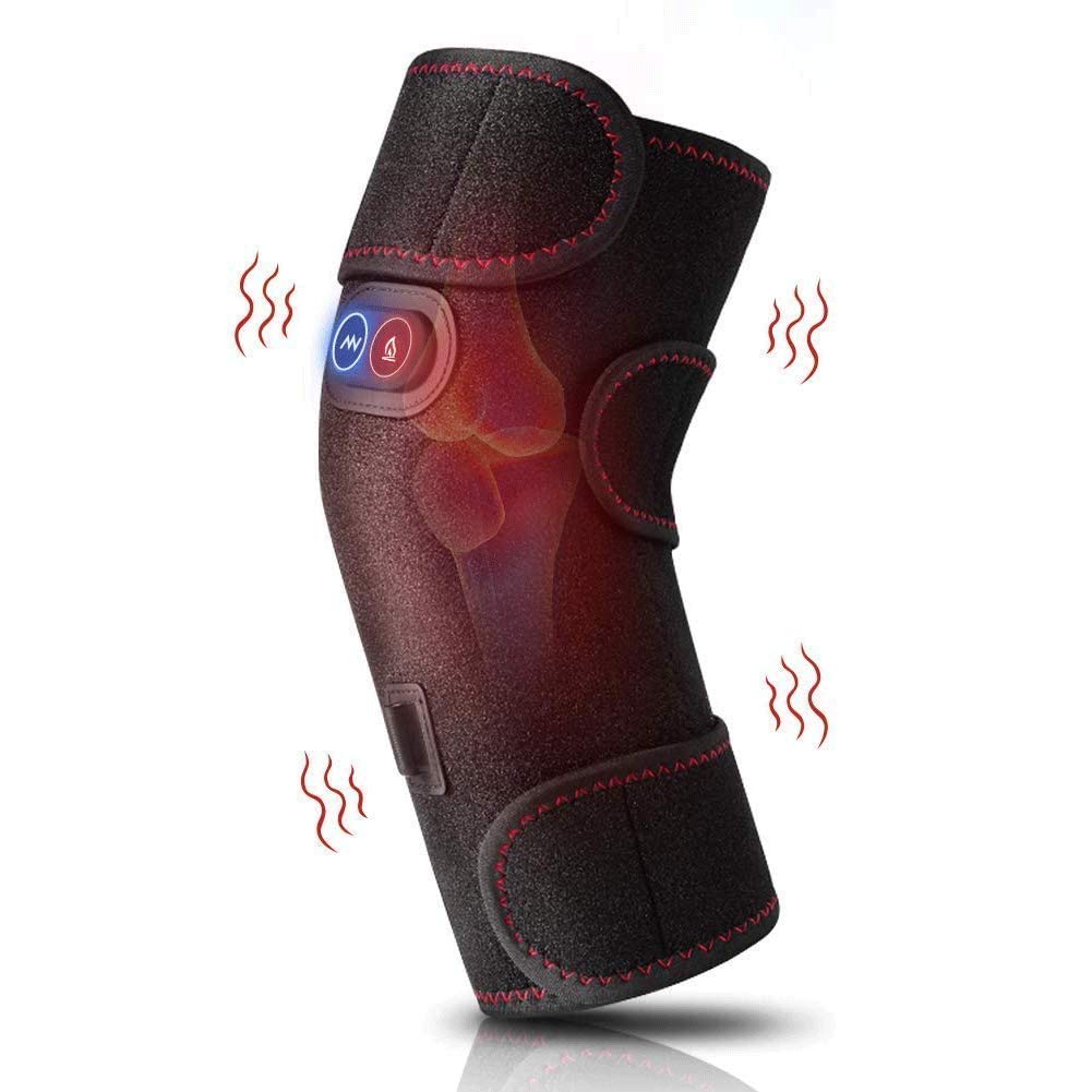 Rishaw Heated Knee Brace Wrap Knee Massager for Men/Women, Heated and Vibration Massage Knee Brace Wrap Physiotherapy Massager Heating for Knee Injury Cramps Arthritis Recovery for Pain Relief