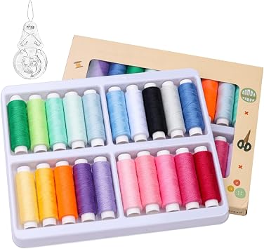 20 Color Polyester Sewing Threads, Durable Sewing Thread Set