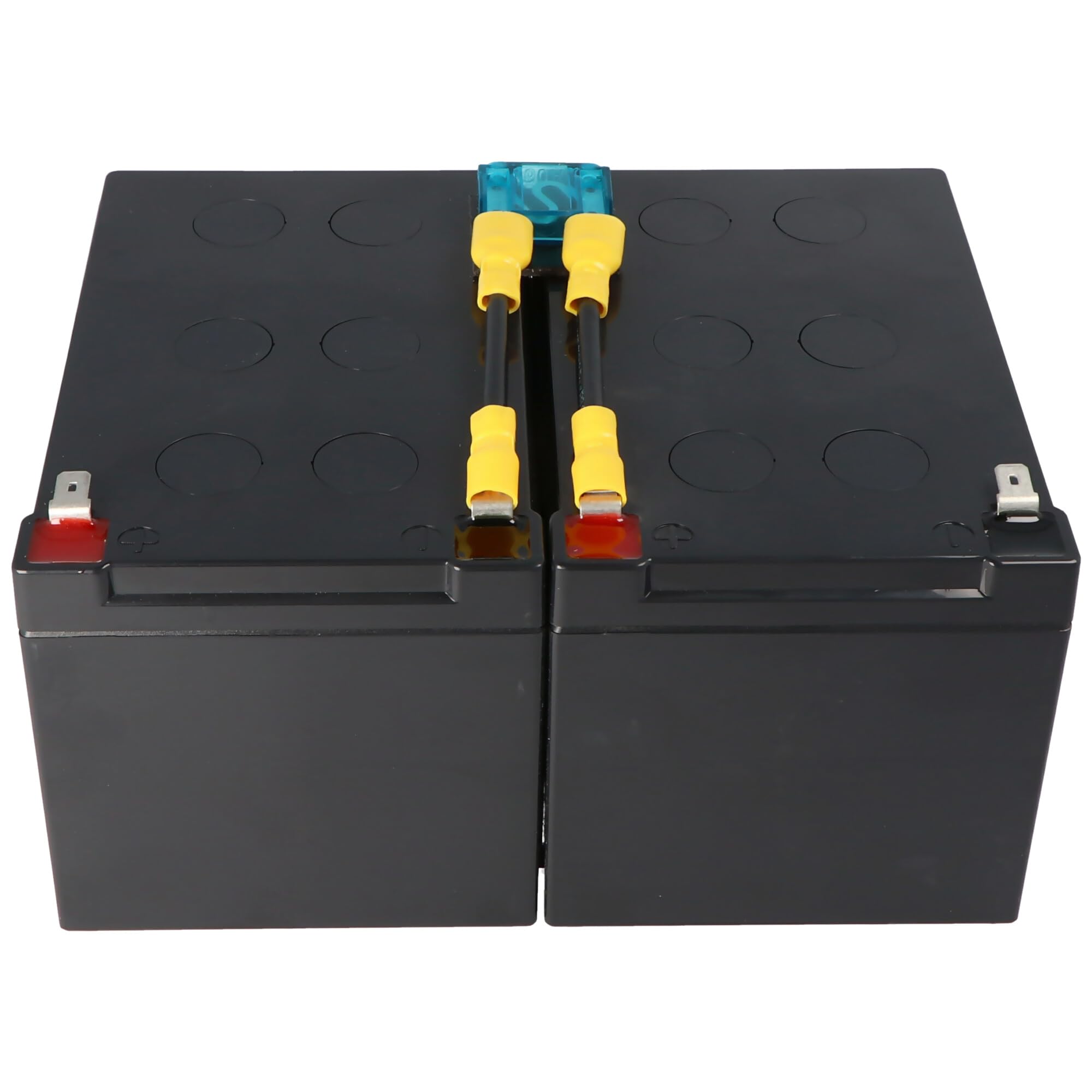 Akku kompatibel mit APC Ersatzbatterie Nr. 6 APC-RBC6, CSB SCD6 Ersatzbatterie vormontiert mit Kabel und Stecker
