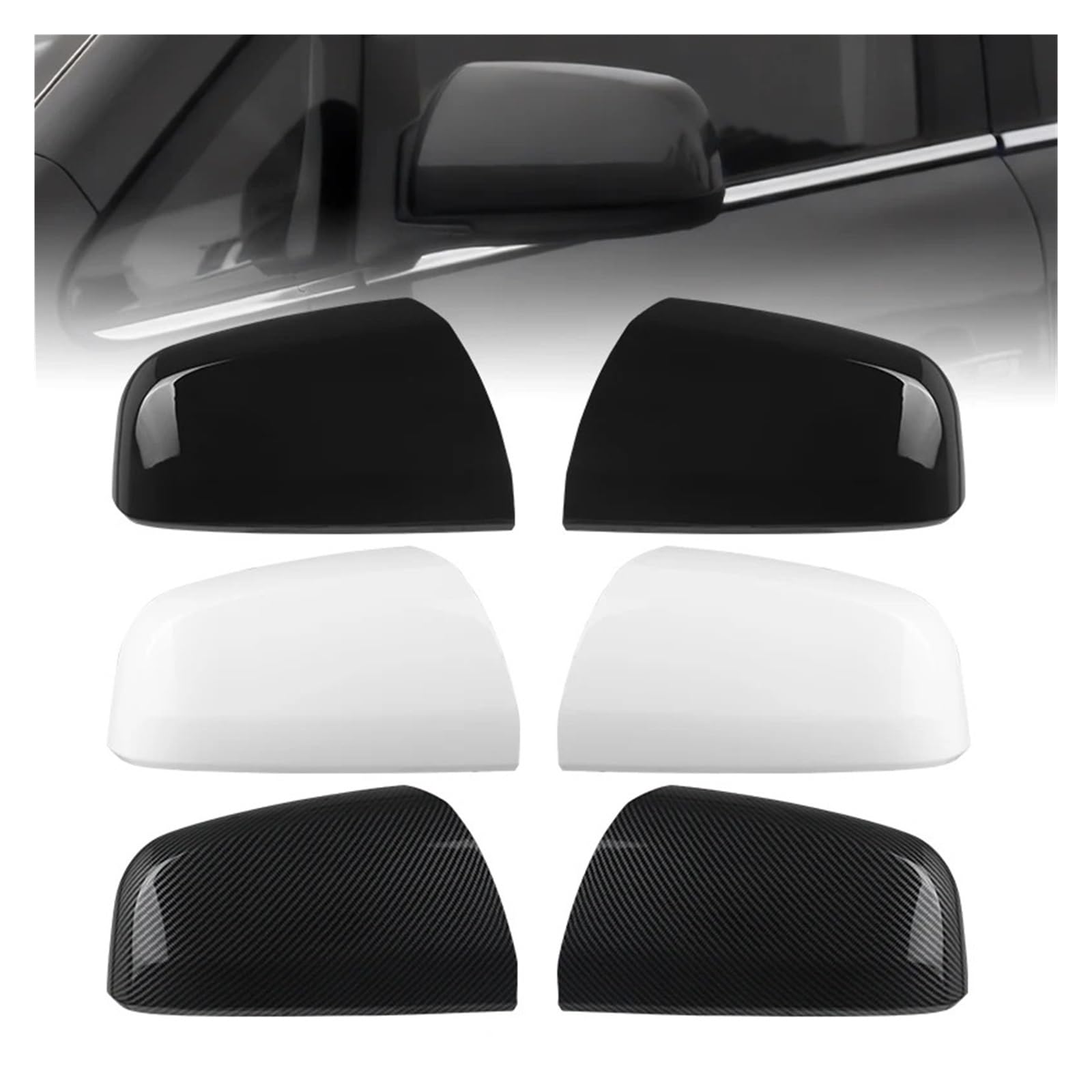 Calotta Specchio Per Opel Per Vauxhall Per Zafira B MK2 2008-2014 Specchietto Retrovisore Laterale Auto, Nero Lucido/bianco(Carbon Fiber Left)