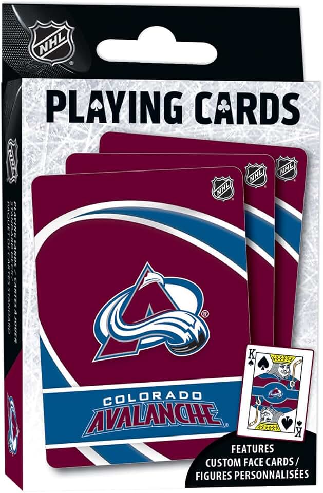 Masterpieces Family Games - NHL Colorado Avalanche Playing Cards - Officially Licensed Playing Card Deck for Adults, Kids, and Family