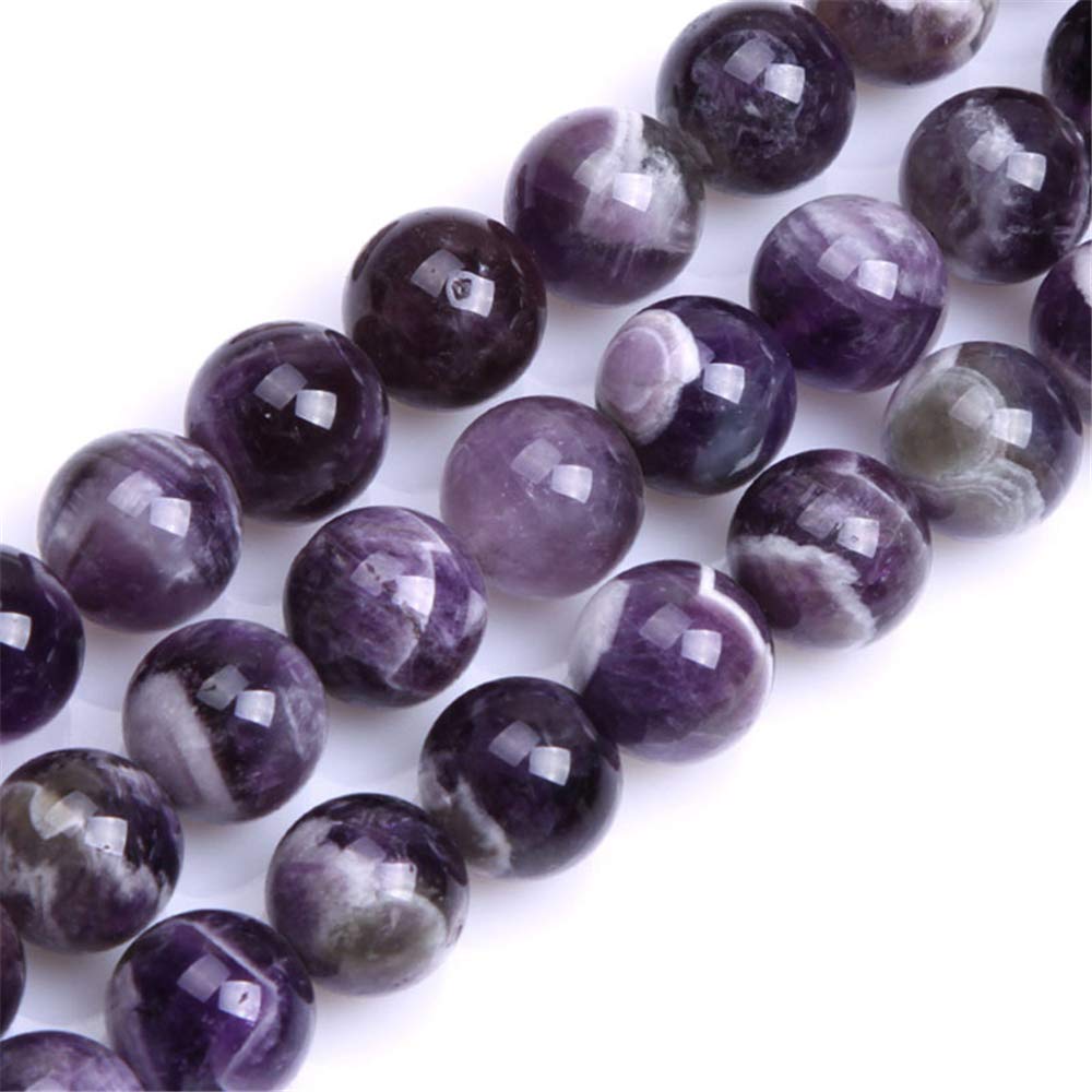 JOE FOREMAN Amethyst Beads for Jewelry Making Natural Gemstone Semi Precious 8mm Round Mixed Color 15"