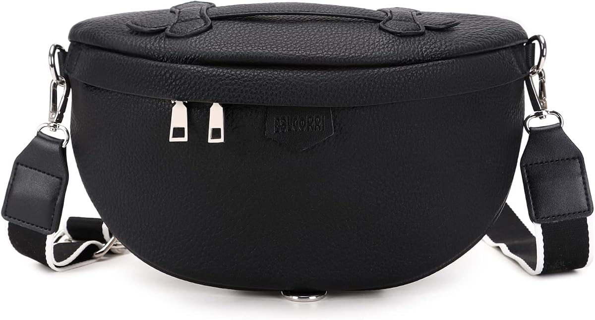 PU Leather Crossbody Bum Bags for Women Anti-theft Travel Fanny Pack | Adjustable Wide Strap, Rain-resistant, Belt Bag for Plus-sized Phones, Trendy Shoulder Bag