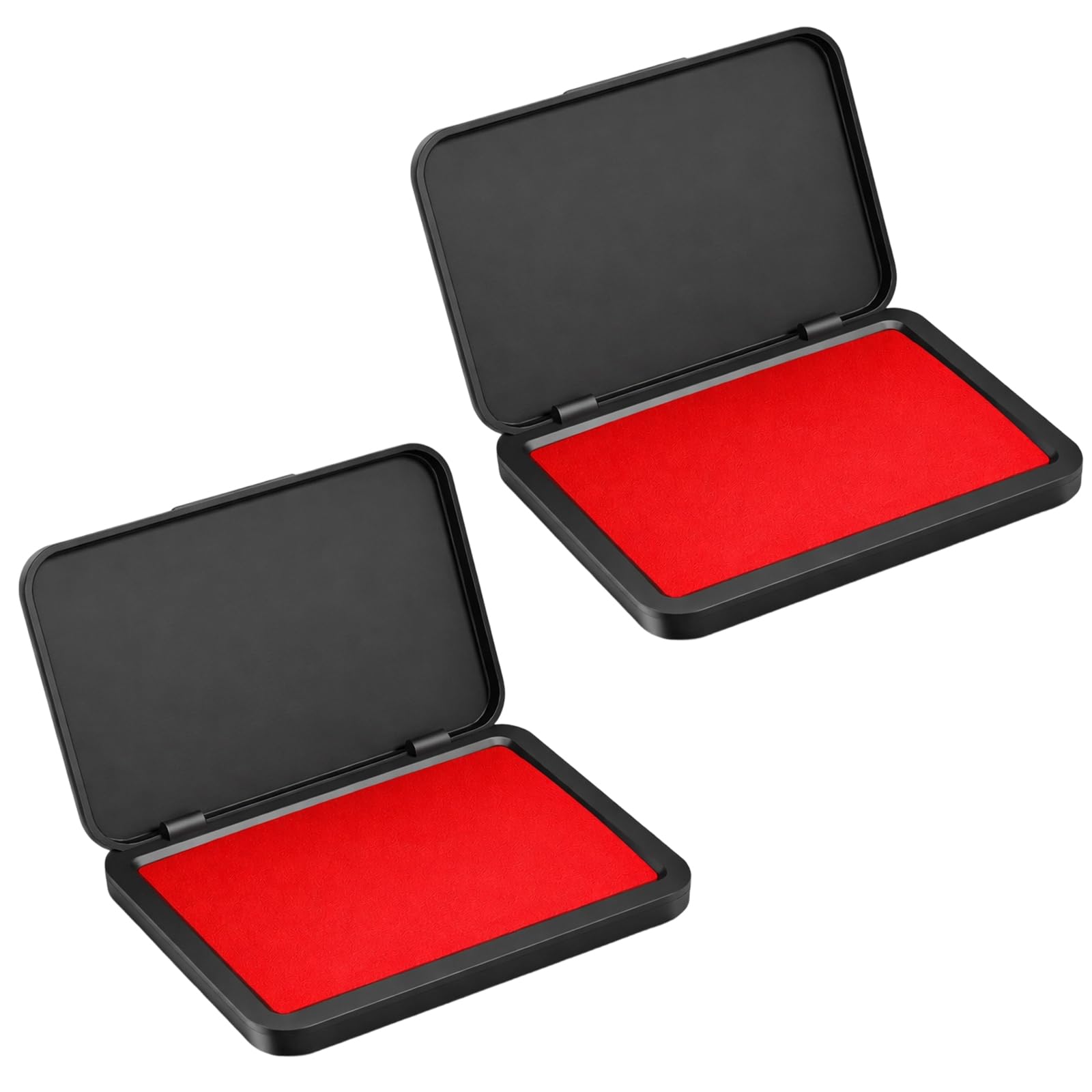 Red Ink Pads for Stamping, 2 Square Indonesia Ink Pads, Office Document Stamping and Craft Project Decorating, Suitable for Scrapbook Page Designing and Card Making, Quick Drying Waterproof Stamp Ink