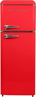 Frigidaire EFR756, 2 Door Apartment Size RETRO Refrigerator with Top Freezer, Chrome Handles, 7.5 cu ft