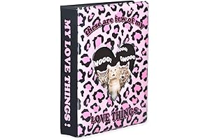 Kpop Photocard Holder Book 80 Pockets for 3-Inch Mini Photos, Heart Pattern