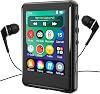 MP3 Player with Bluetooth 5.3,Tokemisc 16GB Full Touchscreen Kids Portable Music Device with Speaker,FM Radio,E-Book,Built-in Micro SD Card Slot,Earphones Included,Max 512GB Expand