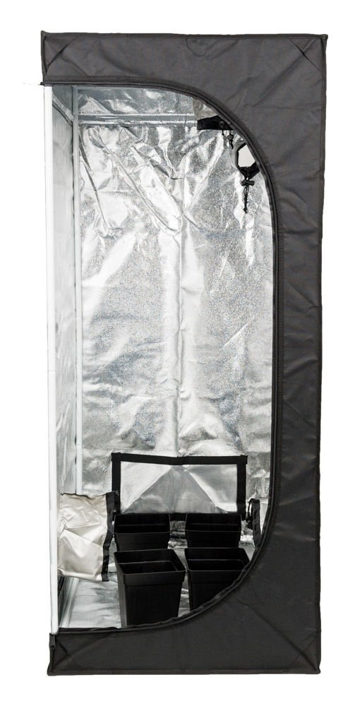 Senua 80 x 80 x 160 600D Mylar Hydroponic Water-Resistant Grow Tent with Observation Window and Removable Floor Tray, Tool Bag for Indoor Plant Seedling, Propagation, Blossom, etc