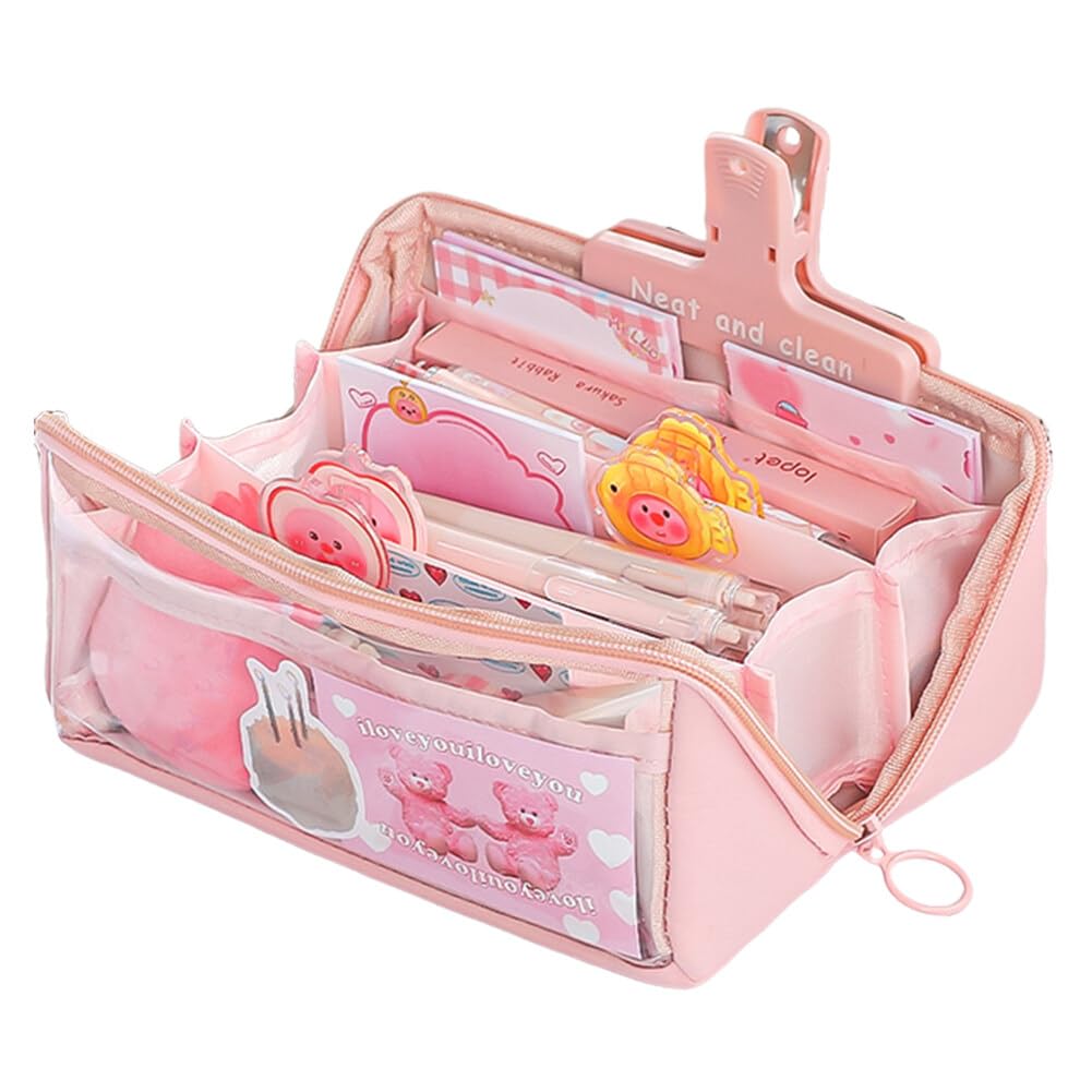 Asudaro Pencil Case Lightweight Portable Pencil Case Aesthetic Clear Pencil Bag Large Stationery Organizer for Kids, Women, Men, Teens, Students for Boys Girls 220mm x 80mm x 80mm