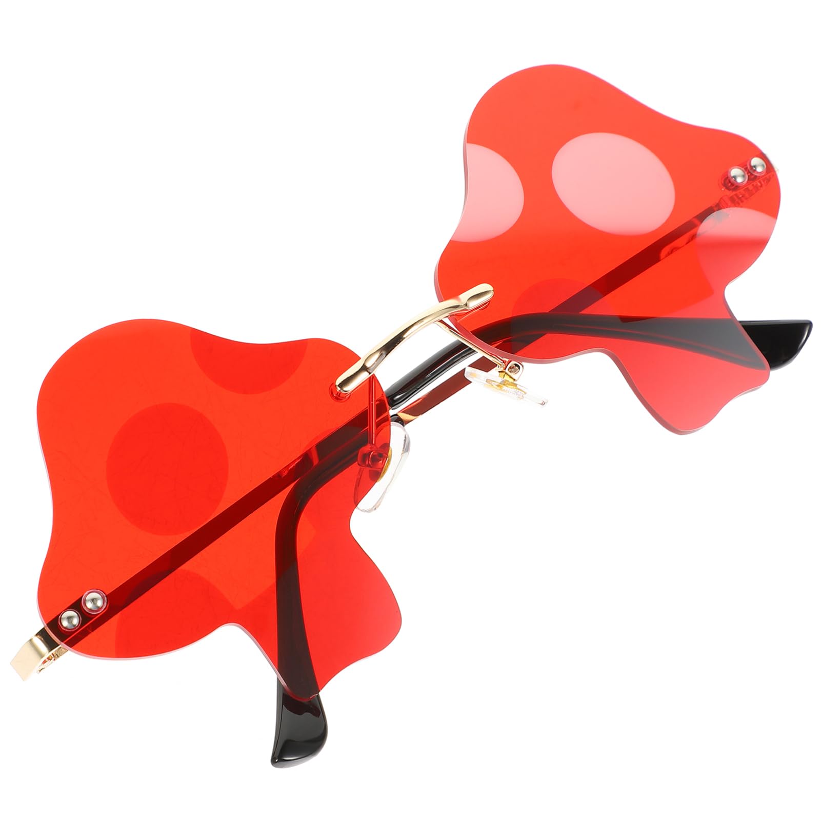 OATIPHO Decorative Irregular Mushroom Sunglasses Lightweight Metal Glasses for Men Women Party Dress up Essential