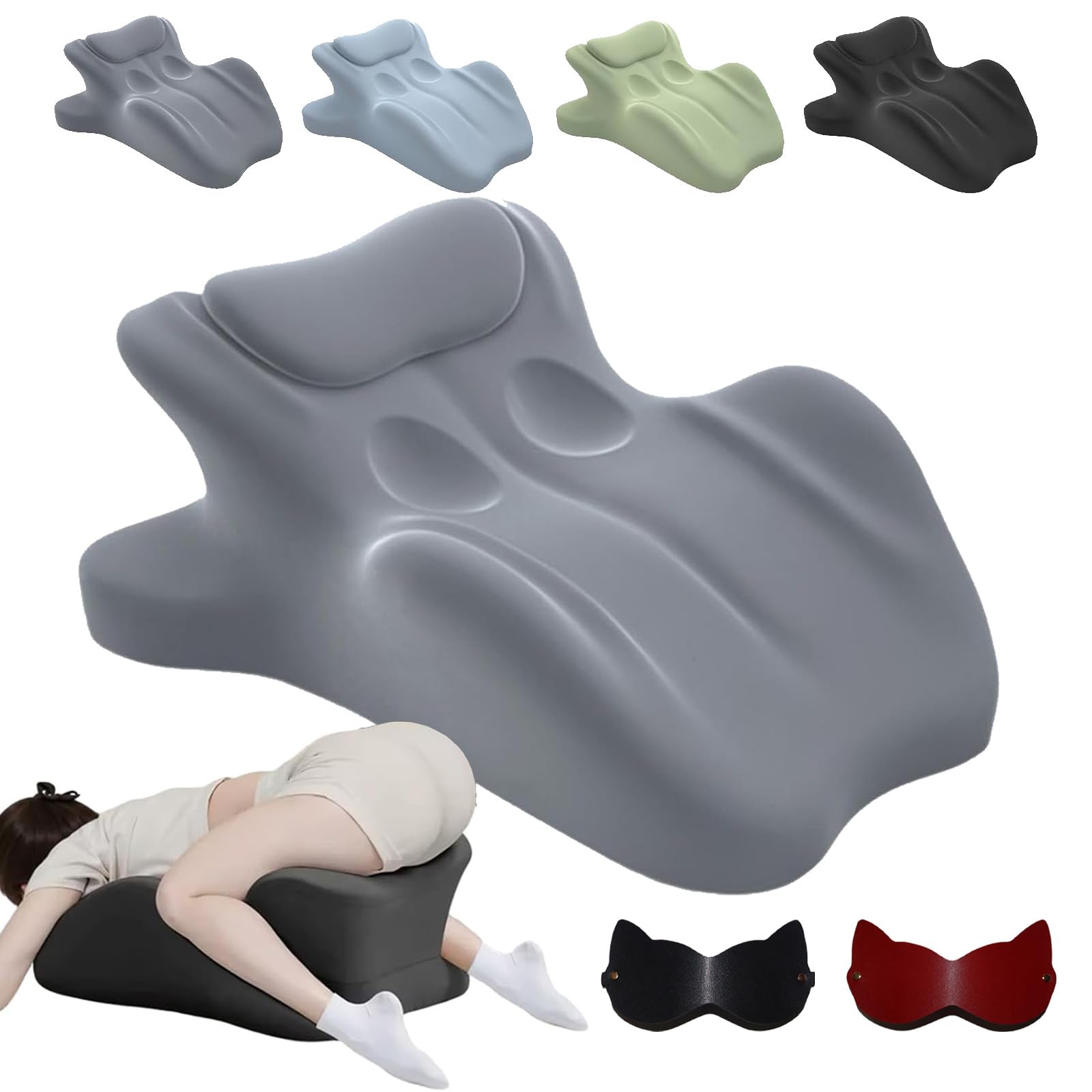 2026 Neue Noleva Sex Kissen, 60cm Noleva Komfortkissen, 27 Grad Sex Kissen, Ergonomisch aus Memory Schaum Keilkissen für Ohne Krämpfe In Beinen Oder Rücken,Schmerzfreie Intimität Heute (Grau)