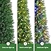 SHareconn 6ft Premium Prelit Artificial Hinged Slim Pencil Christmas Tree with Remote Control, 240 Warm White & Multi-Color Lights, Full Branch Tips, First Choice Decorations for X-mas, 6 FT, Green