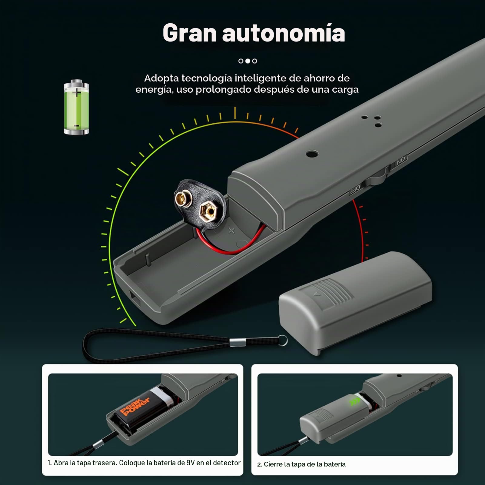 BuyWeek Detector de Metales Detector Portátil Pinpointer, DM3004A de Mano Sensibilidad Ajustable para Buceo Lecho Marino