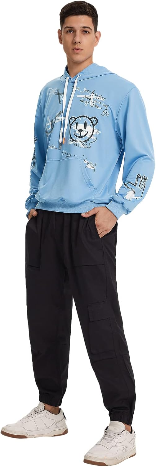 Miniatura 6 de WDIRARA Sudadera con capucha y cordón de manga larga con capucha y bolsillo para hombre