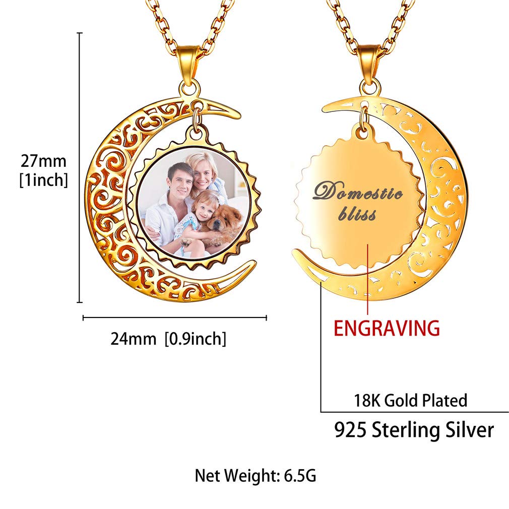 Custom4U Collana personalizzata con foto, ciondolo personalizzato in argento sterling AAAAA+ con zirconi cubici con qualsiasi testo desideri, 16''/18''22'' (con confezione regalo)