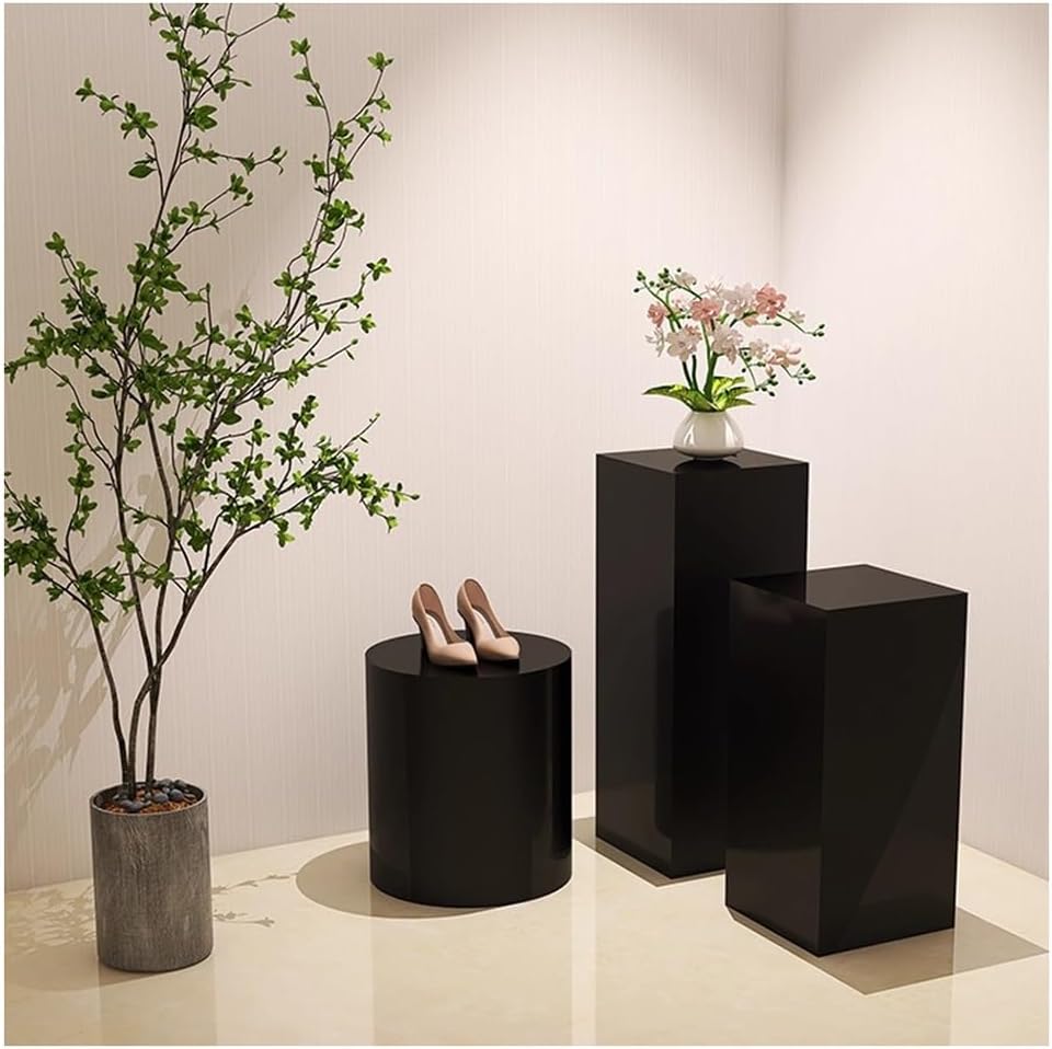Black Cylinder Display Stand, Round Pedestal for Mannequins, Retail Exhibits, Galleries & Workspaces, 40x90cm - Stylish Showcase Stand for Enhanced Product Visibility