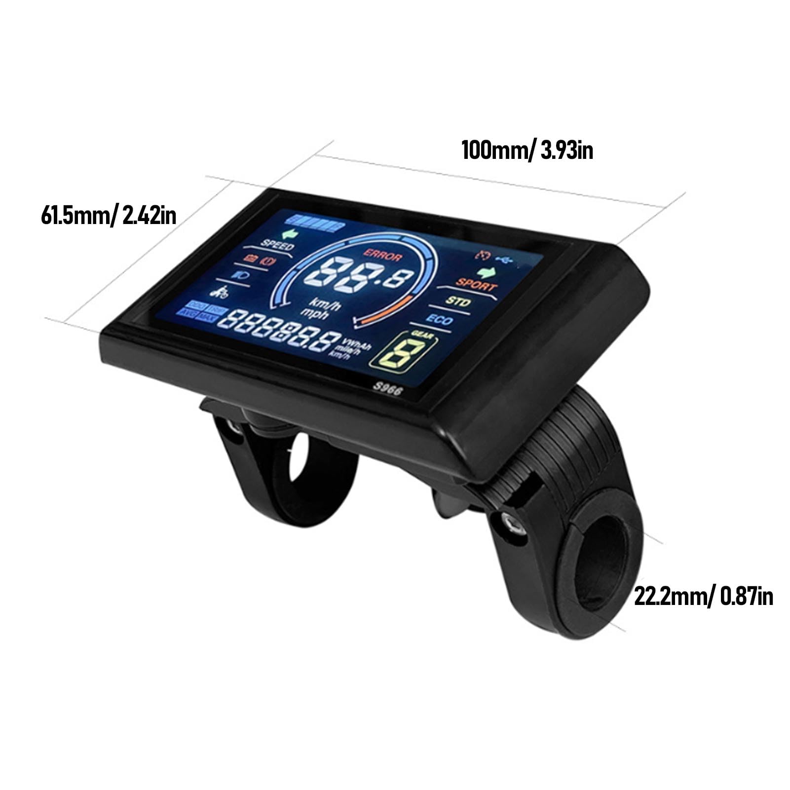 Electric Bike LCD Display, Colorful Mountain Cycle Computer with Smart Meter and NFC SM Connector
