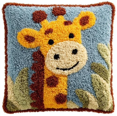 Coussin Girafe DIY au Point Noué pour Décorer un Salon Cocooning