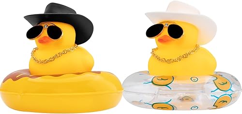 wonuu 2 adornos de pato para salpicadero de automóvil, adornos de goma para decoración de tablero de automóvil, accesorios de decoración con mini