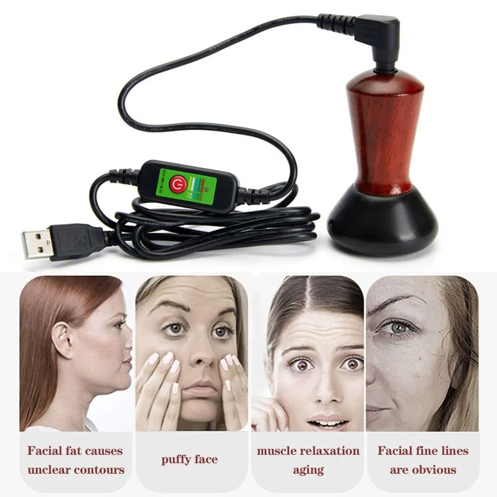 Masajeador Eléctrico De Piedras Calientes Gua Sha, Masajeador Facial Para Cuello, Ojos Y Rostro, Lifting Facial, Promueve La Circulación Sanguínea, Alivia El Dolor Muscular Y Mejora La Inmunidad