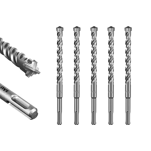 Miniatura 54 de SALI SDS Plus - Broca de martillo rotativo, 10 unidades, kit de brocas para hormigón de 7/16 x 12 pulgadas, material de carburo de doble rosca de