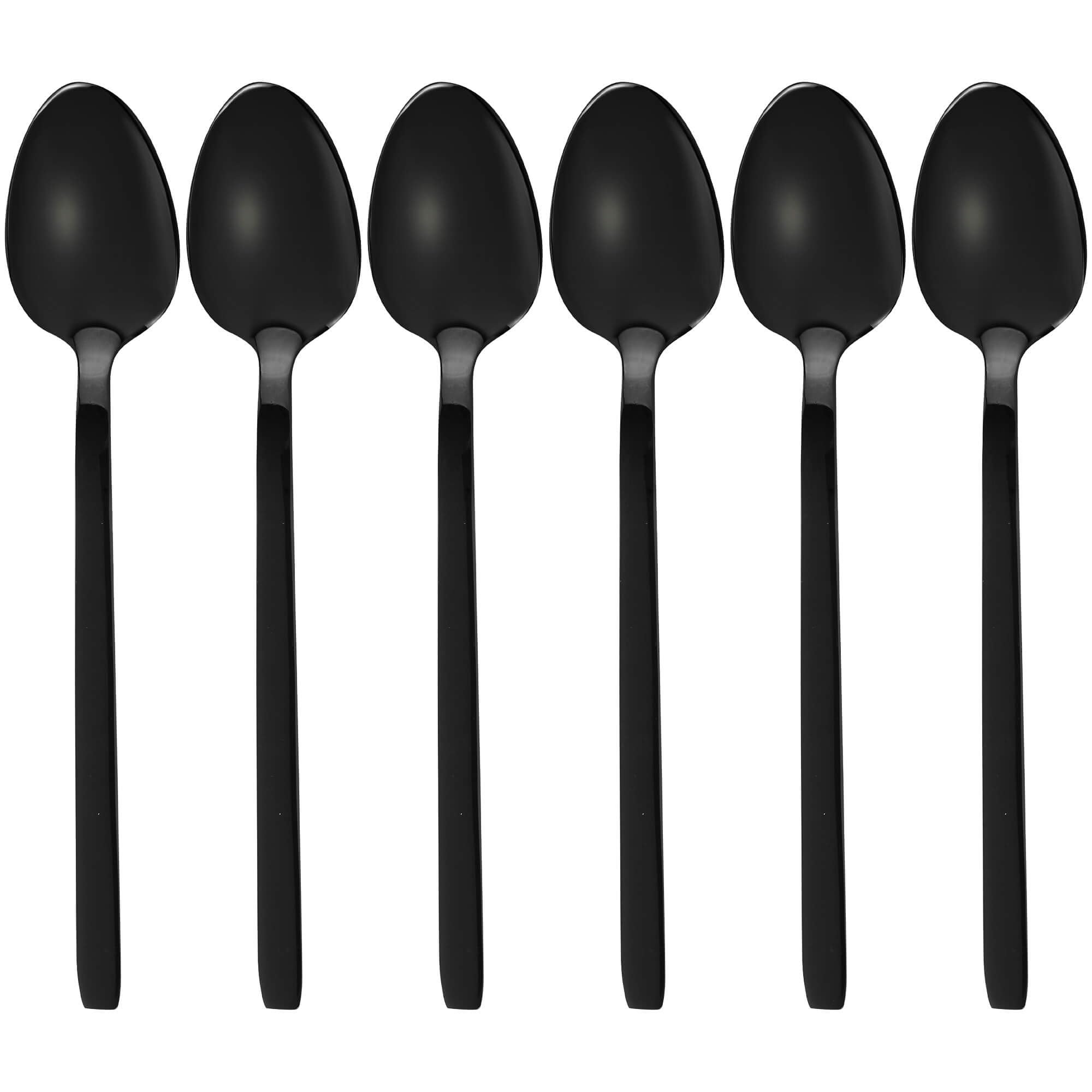 GRÄWE Espressolöffel Lissabon, 6 kleine Löffel, schwarze Mini-Dessertlöffel, Edelstahl, Titanbeschichtet, spülmaschinengeeignet