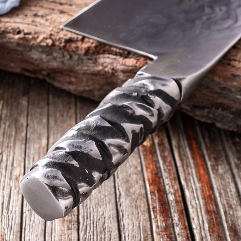 Meat Cleaver,Cleaver Knife Forged Chopping Slicing Knife Kitchen Knife Steel Head Cast Handle Hammered Stainless Steel Manganese Carbon Steel Meat Knife, LAMAJIGA5844
