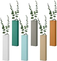 Chunful 6pcs Boho Wood Wall Planters Hanging Vertical Vases for Dried Flowers Faux Plants Rustic Home Decor