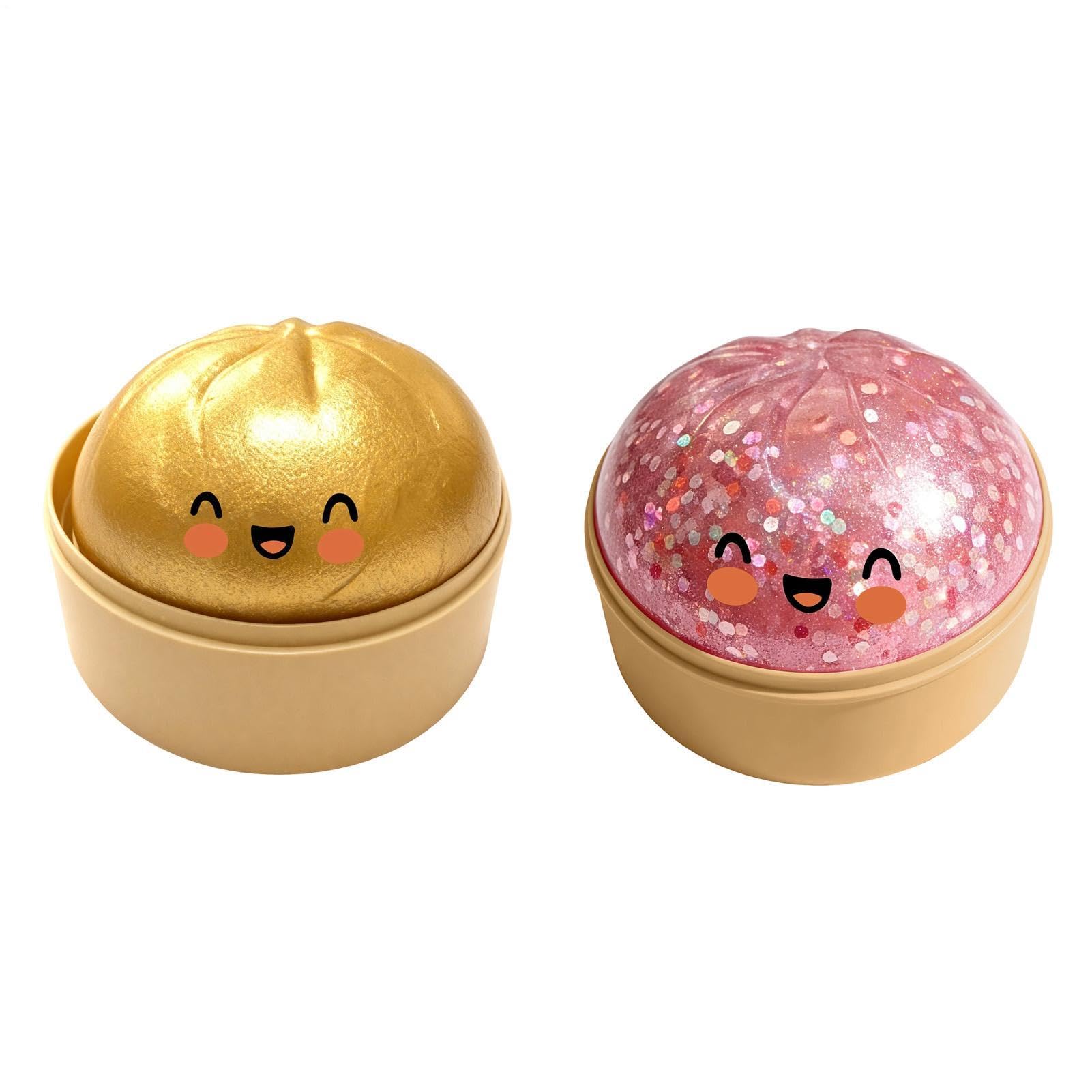 2pcs Glitter Dumpling Squishy1, mystery1 Dumpling Squishy1 Box original1, Anxiety1 Relief Fidget Toy, Soft Squeeze Decompression1 Dough — view 12