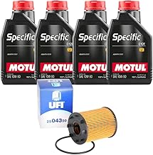 Service Kit Compatible with Fiat Abarth 4 Litres Specific Oil 10W50 + Oil Filter 500/595/695 1.4
