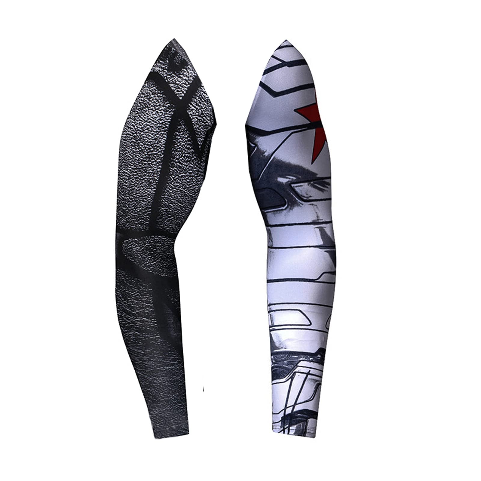 Winter Soldier Costume Superhero UV Arm Sleeves UPF 50+ Sun