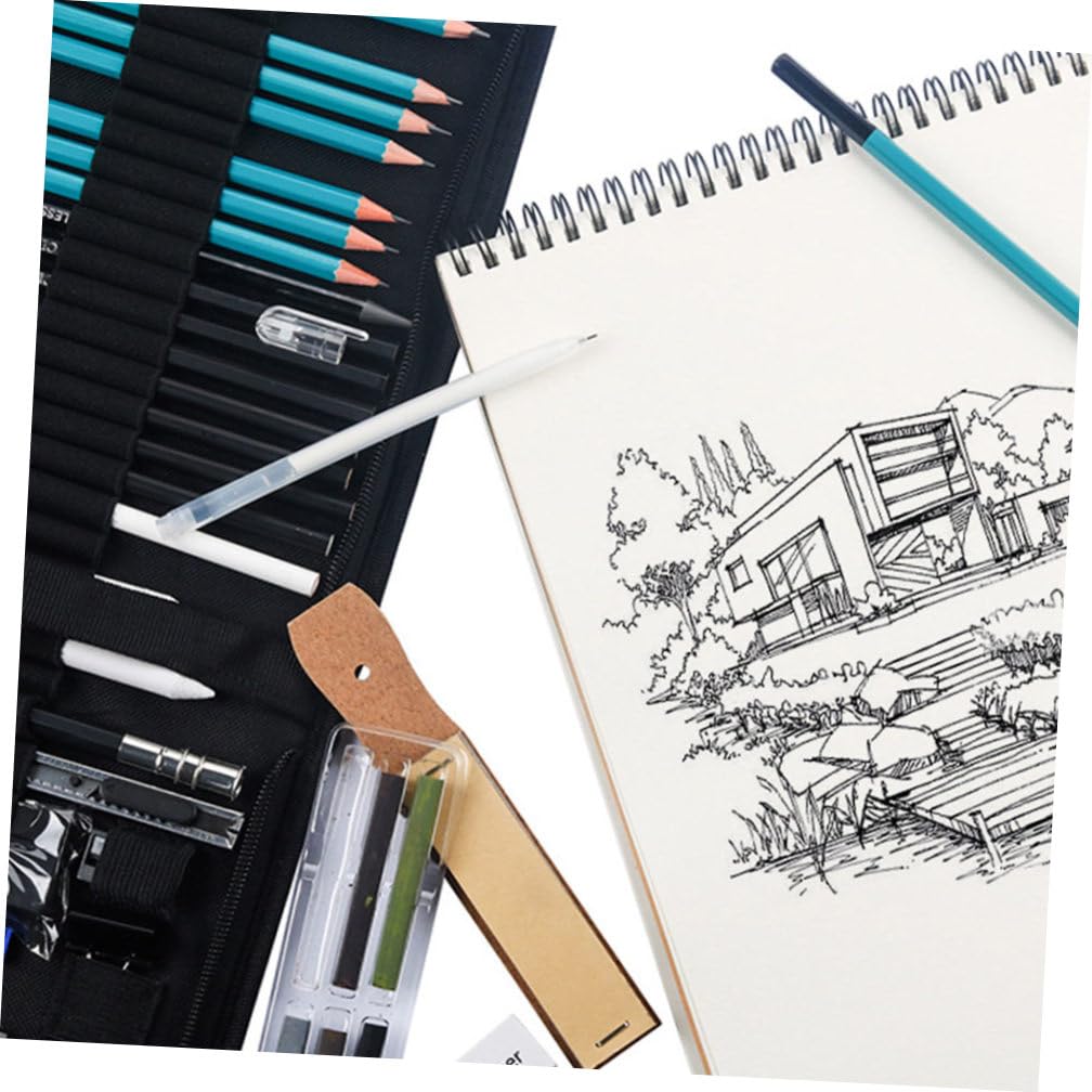 TOYANDONA Kohlestiftset für Hobbyisten und Teenager, 1 Satz zum Zeichnen | Leichtes Design, Geeignet für Schattieren, Blenden und Entwurf, Materialien Nylon, Holz, Metall, Papier