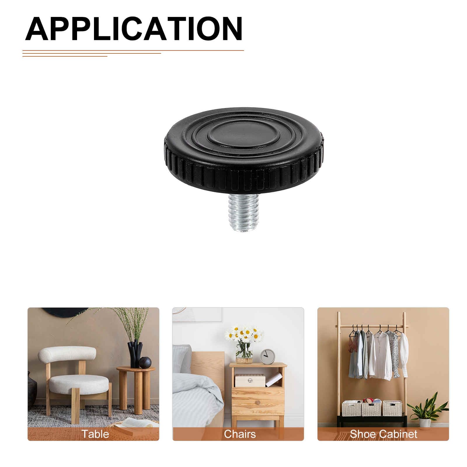 DTGN M8x15x40mm(DxLxOD) Screw on Furniture Glide Leveling Feet, 4Pack, Good for Furniture - Image 4