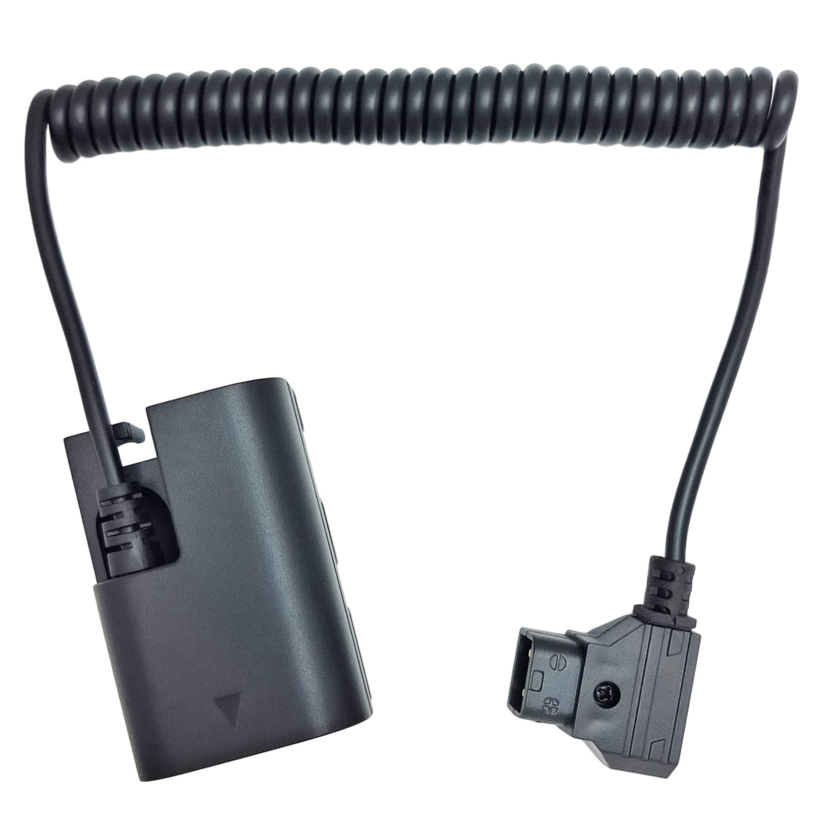 D-Tap to LPE6 Dummy Battery Coiled Cable Compatible with Canon EOS R R5 R6 II R7 5DII 5DIII 5DIV 6D 6DII 70D 7D 7DII 80D 90D, 40inch