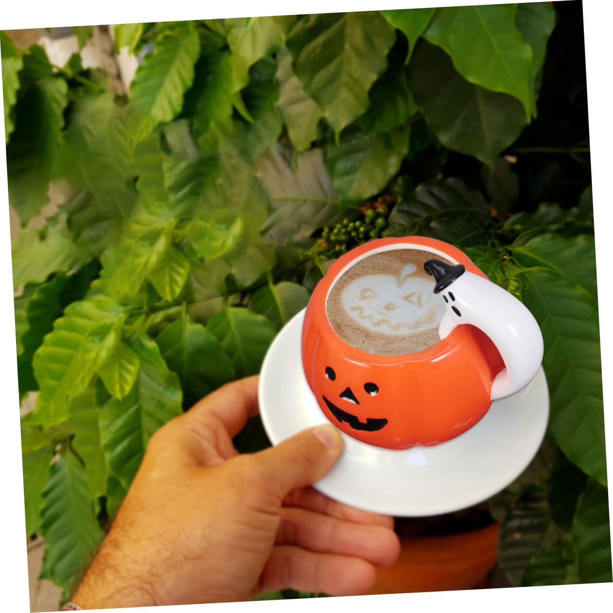 2 Tazas de Cerámica Forma de Calabaza, Tazas Prácticas para Halloween y Fiestas Decorativas