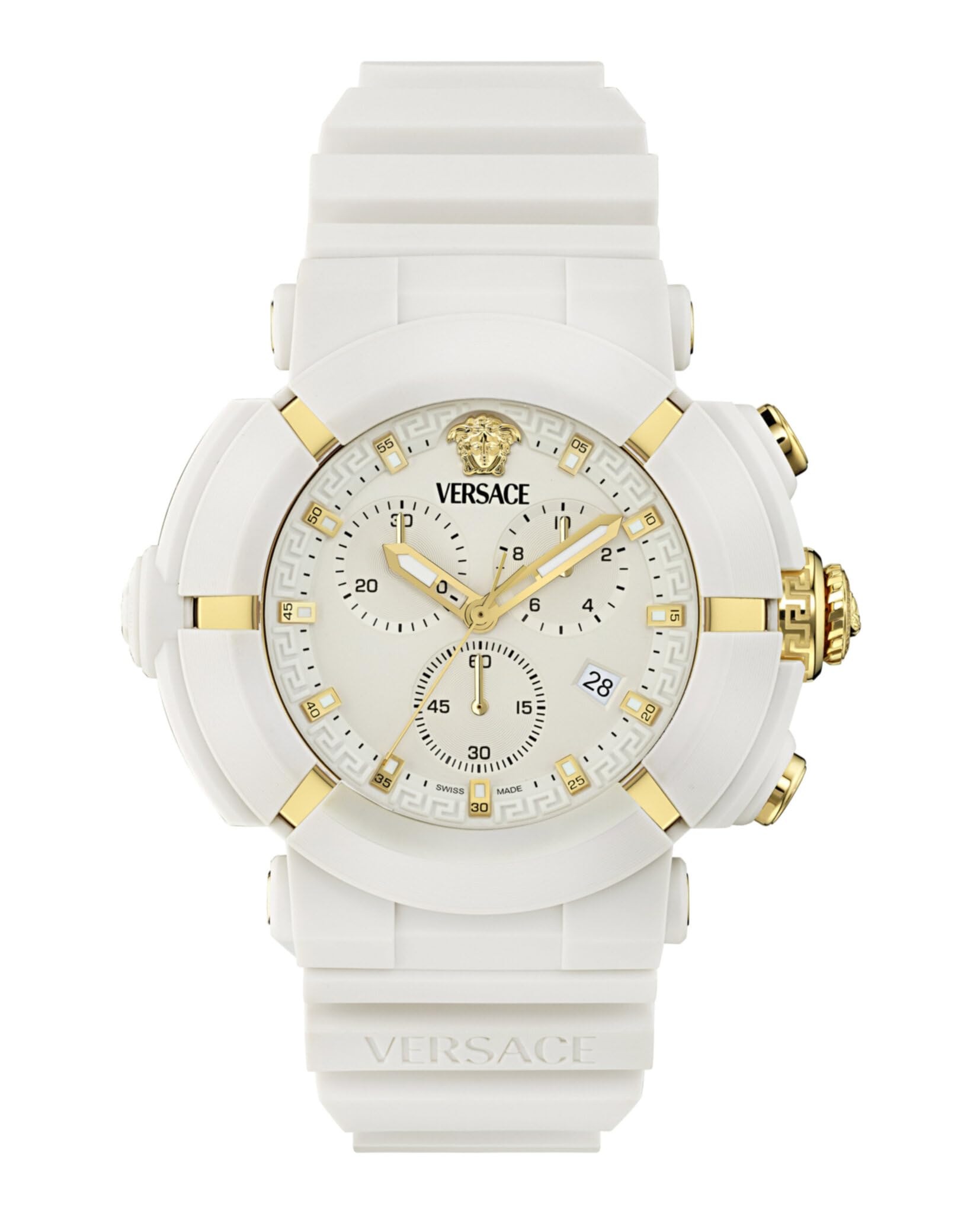 Versace Men's Quartz Analogue Watch - White/White