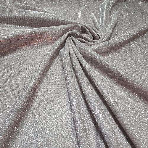 Shimmer Moonlight Glitter Nylon Multi Purpose Stardust Sparkly Shiny Bling Decorations Dress Craft Backdrop Decor Fabric Material 58" - 150cm Wide Sold As 1 Meter Pre - Cut Lengths (Silver Grey)