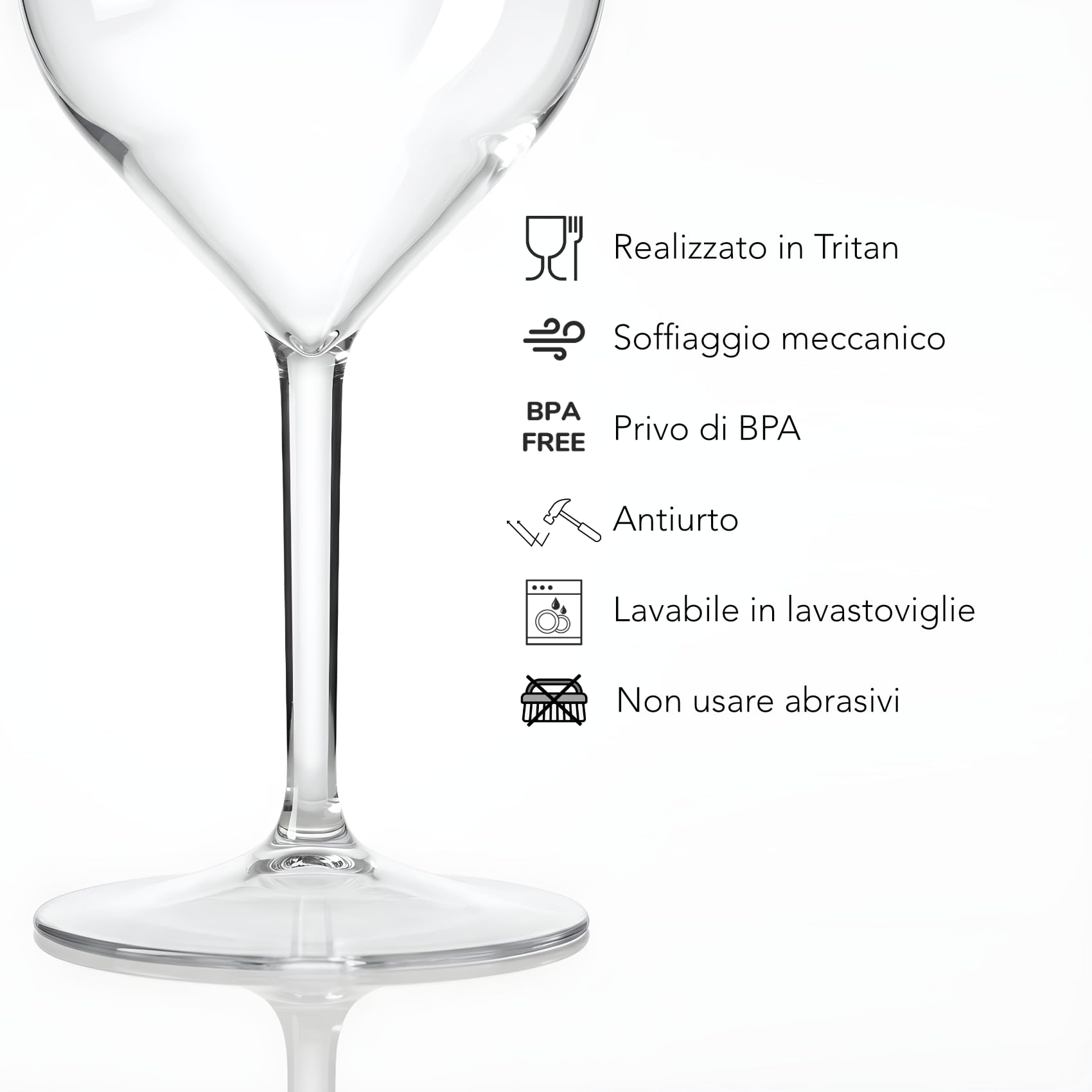 Calici in plastica, set da 6, 51cl, lavabili in lavastoviglie, infrangibili, privo di BPA
