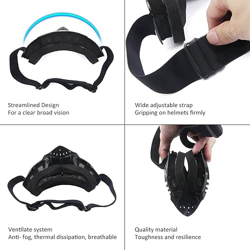 Miniatura 4 de Dmeixs antiparras para motocicleta motocross con cuerda para casco, resistente al viento y al polvo, no se empañan, antiparras de seguridad para ATV