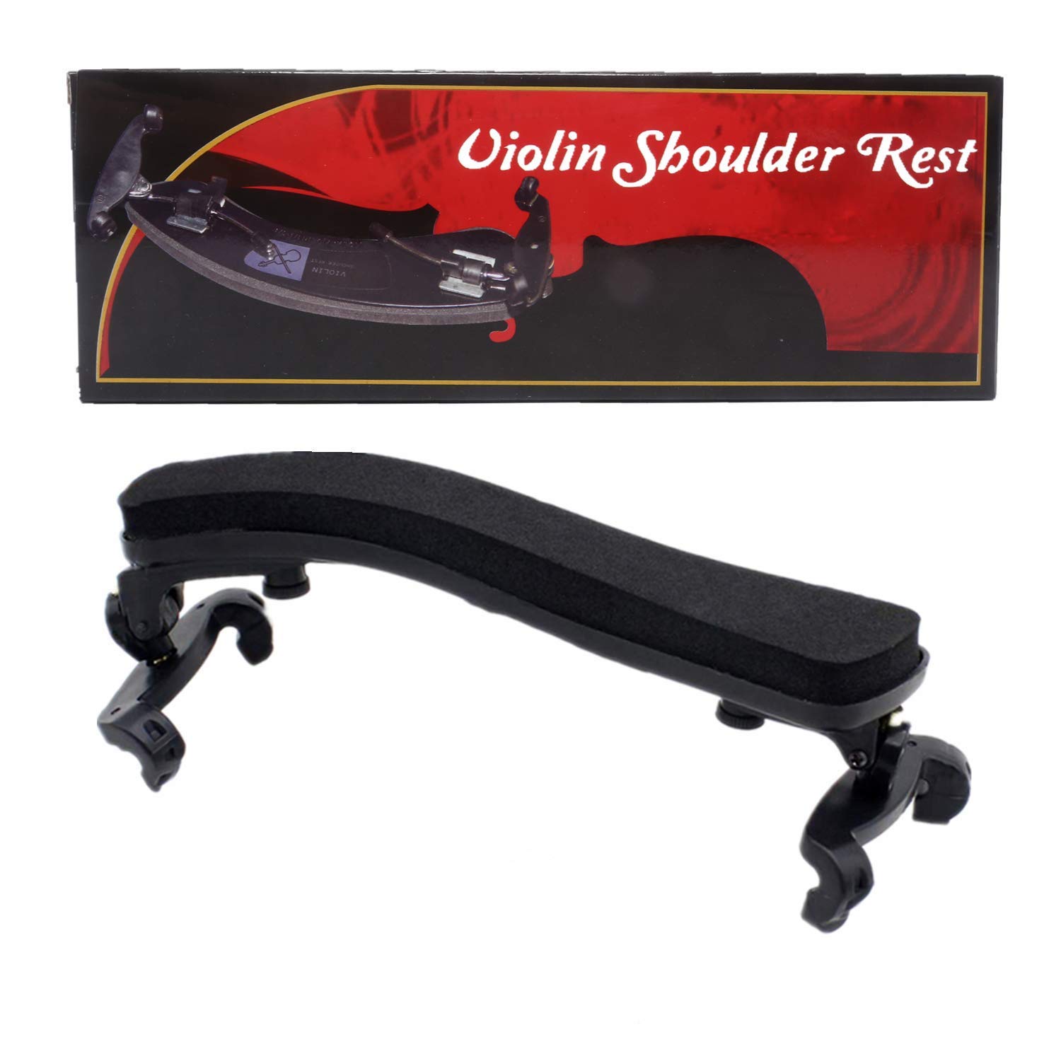 Mike Music Violin Shoulder Rest for 4/4-3/4 Size, with Collapsible and Height Adjustable Feet (shoulder rest 4/4-3/4, black)