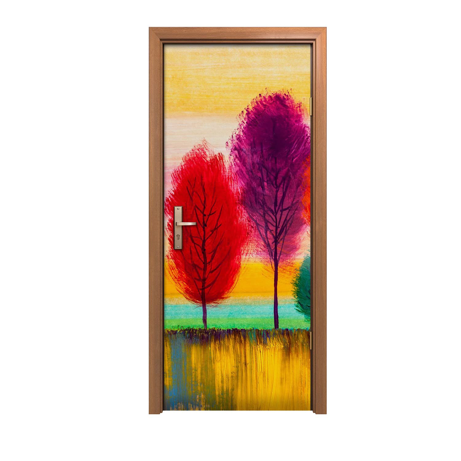 Des arbres dans votre salon avec l'autocollant de porte 80x200cm Coloray