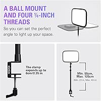 Vista 5 de Elgato Key Light - Luz de estudio profesional de 2800 lúmenes con abrazadera de escritorio para streaming, grabación y videoconferencia, temperatura