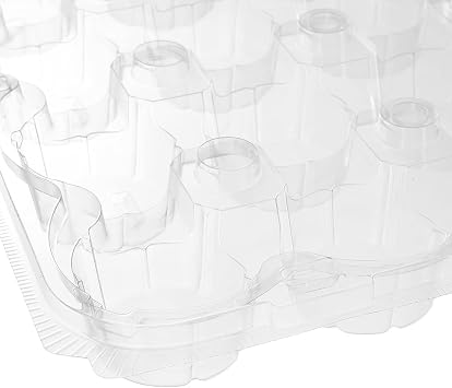 7 Pack Cupcake Containers, 24 Counts Stackable Plastic Cupcake Boxes with Detachable Lid Perfect for Cupcakes, Muffin, BPA-free