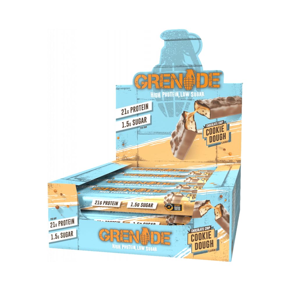 Grenade Barretta Proteica a Basso Contenuto di Carboidrati - Chocolate Chip Cookie Dough, 12 x 60 g