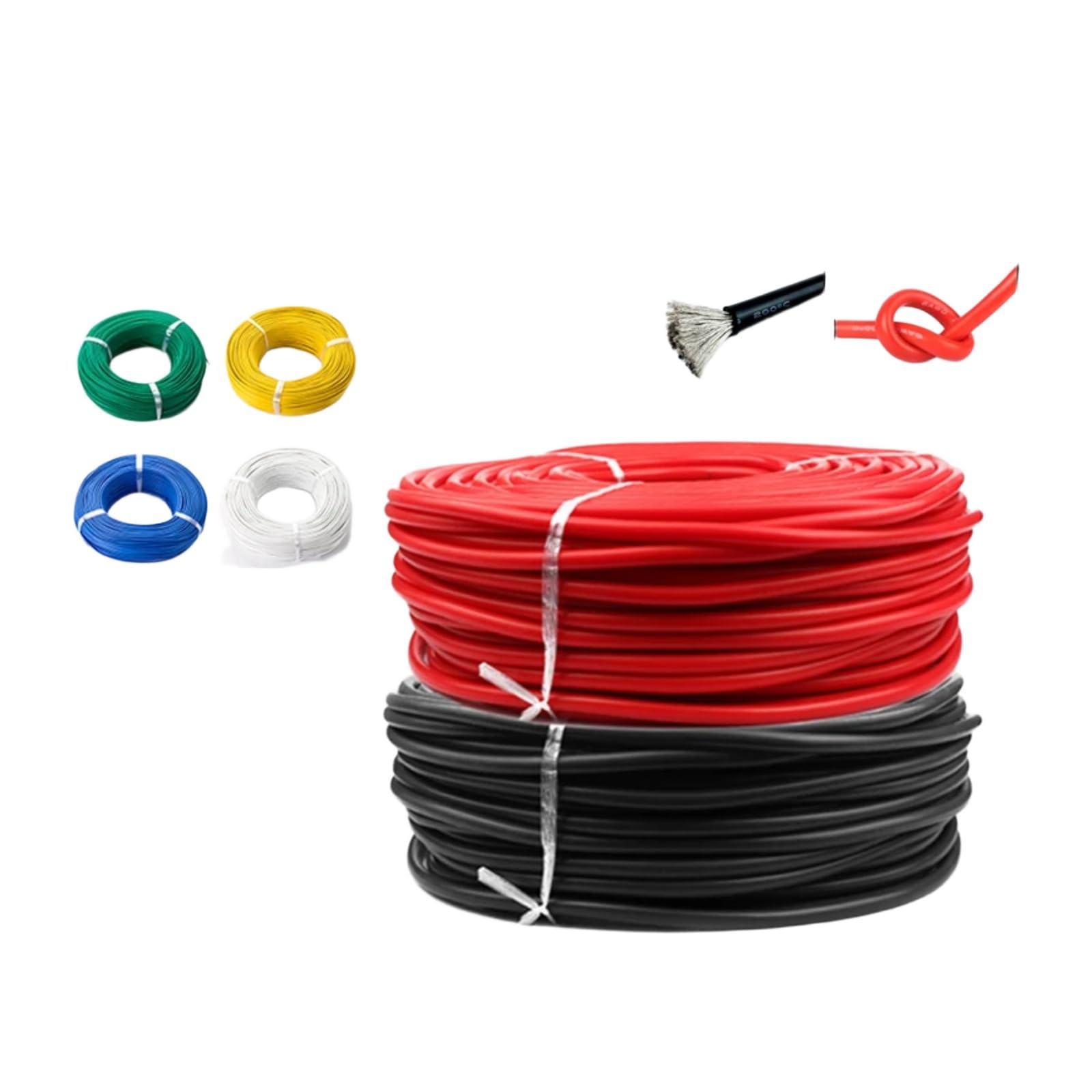 Kabel elektryczny 100 m/roll 6 kolorów silikonowy drut samochodowy przedłużacz przewodów elastyczny 8 9 10 11 12 13 AWG (żółty; 5 m, 12 AWG)