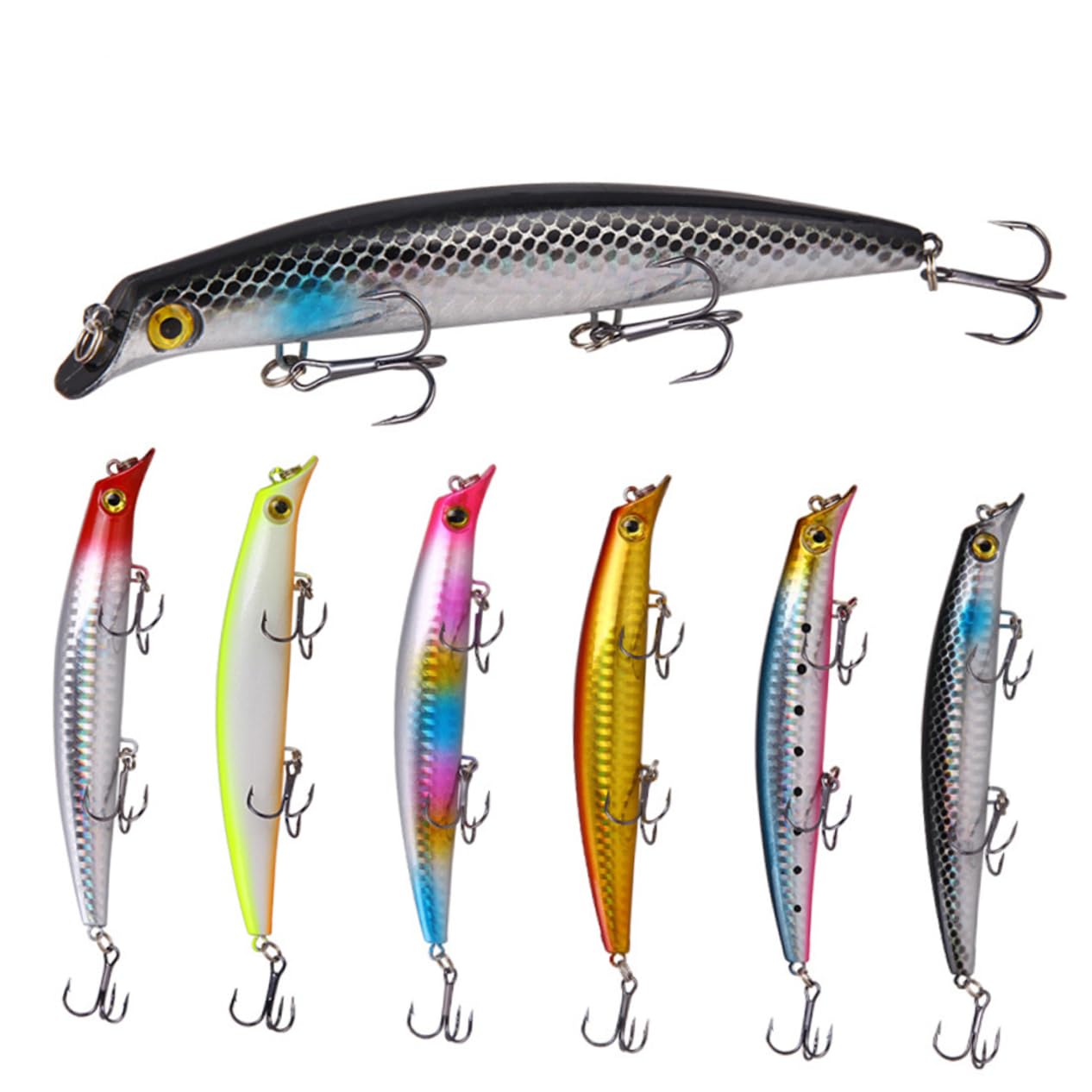 BESTonZON Faux Appâts d'escalade Leurres d'eau Douce Athlète De Poisson Leurre Appât De Natation Leurres De Pêche en Eau Supérieure Leurres De Surface Top Water Bait