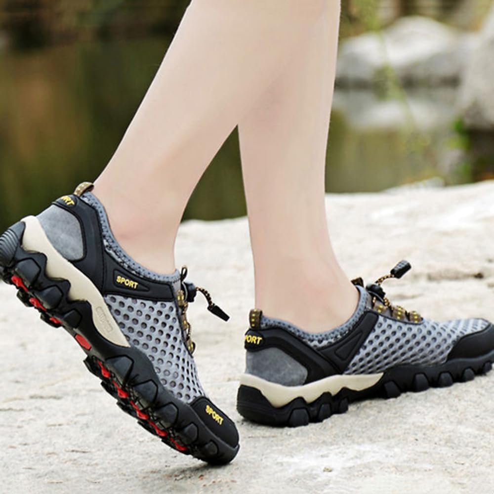 Water Shoes for Men Quick Drying Sneakers Breathable Non-Slip Outdoor Hike Barefoot Shoes for Sport Beach Pool Aqua Swim Surf Hiking Kayaking Walking Shoes