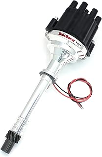 Pertronix D209800 Flame-Thrower Black Cap Plug and Play Opposite Rotation Engine Black Cap Marine Billet Electronic Distributor with Ignitor II Technology with Black Cap for Chevrolet Small Block/Big Block